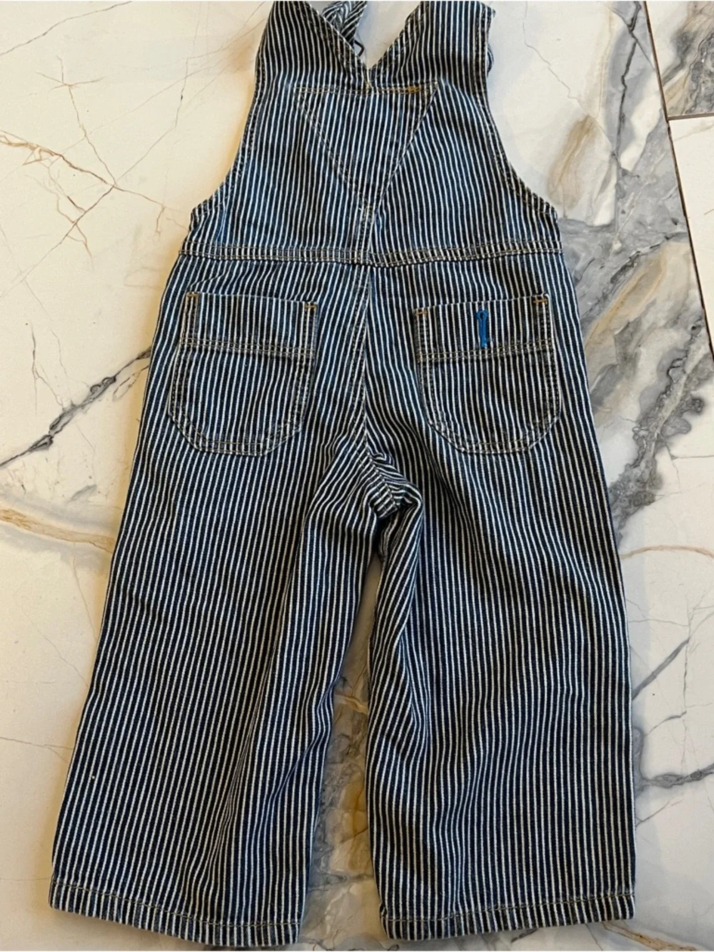 OshKosh B'gosh Railroad Conductor Pinstriped Overalls Size 24M